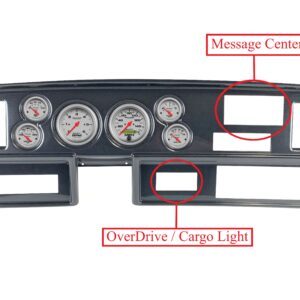 1981-93 Dodge Truck 3-3/8" Black Dash Panel with Ultra-Lite Electric Gauge Bundle (6k tach)