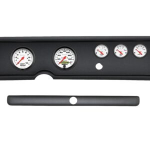1965 Chevelle 6 Gauge Black Dash Panel with 3-3/8" Phantom Electric Gauge Bundle