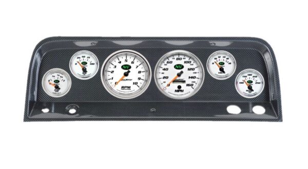 1964 Chevy Truck Carbon Fiber Dash Panel with NV Electric Gauges