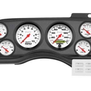 1987-89 Ford Mustang 6 Gauge Black Dash Panel with Phantom Electric Gauge Bundle