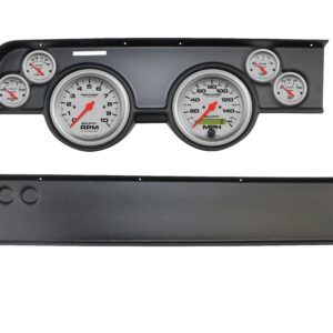 1967-68 Mercury Cougar 6 Gauge Black Dash Panel with Ultra-Lite Electric Gauge Bundle - NO AC VENT