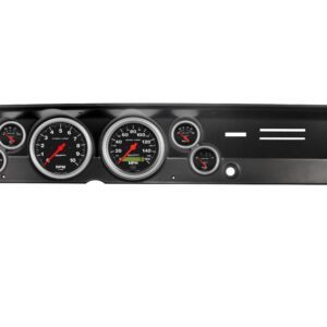 1967-69 Plymouth Barracuda Black Dash Panel with Sport Comp Electric Gauge Bundle with Heater Control