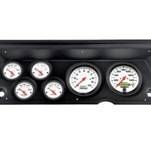1970-76 Mopar A-Body 6 Gauge Black Dash Panel with Phantom Electric Gauge Bundle