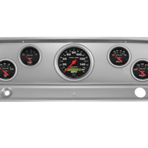 1965-66 Chevy Truck 5 Gauge Brushed Aluminum Dash Panel with Sport Comp Electric Gauge Bundle