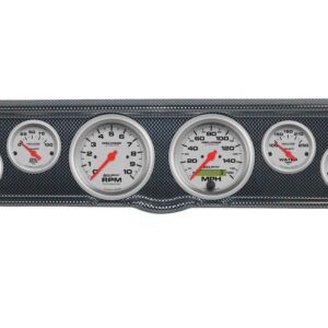 1966 Ford Mustang 6 Gauge Carbon Fiber Dash Panel with Ultra-Lite Electric Gauge Bundle