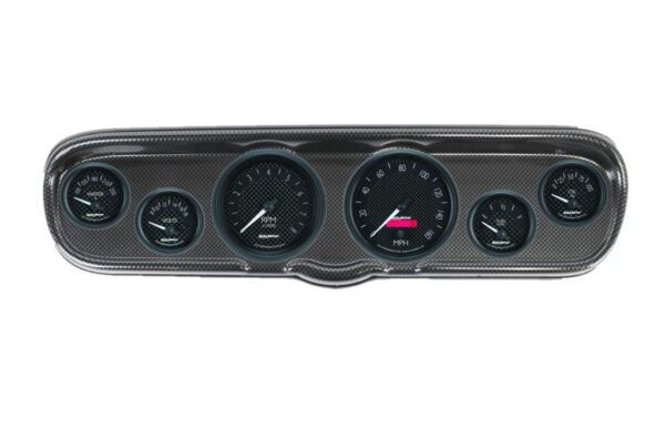 1966 Ford Mustang Carbon Fiber Dash Panel with GT Series Electric Gauges
