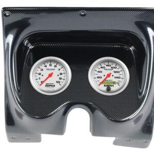 1967-68 Chevy Camaro 2 Gauge 3-3/8" Carbon Fiber Dash Panel with Ultra-Lite Electric Gauge Bundle