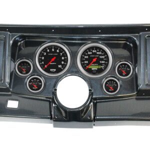 1969-76 Chevy Nova 6 Gauge Carbon Fiber Dash Panel with Sport Comp Electric Gauge Bundle - NO AC VENTS