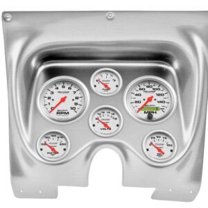 1967-68 Pontiac Firebird 6 Gauge Brushed Aluminum Dash Panel with Ultra-Lite Electric Gauge Bundle