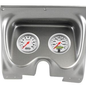 1967-68 Pontiac Firebird 2 Gauge 3-3/8" Brushed Aluminum Dash Panel with Ultra-Lite Electric Gauge Bundle